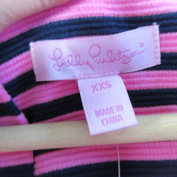 Lilly Pulitzer Brielle Dress Mini XXS Pink Striped Fit & Flare Cotton Blend 438 - Picture 3 of 12